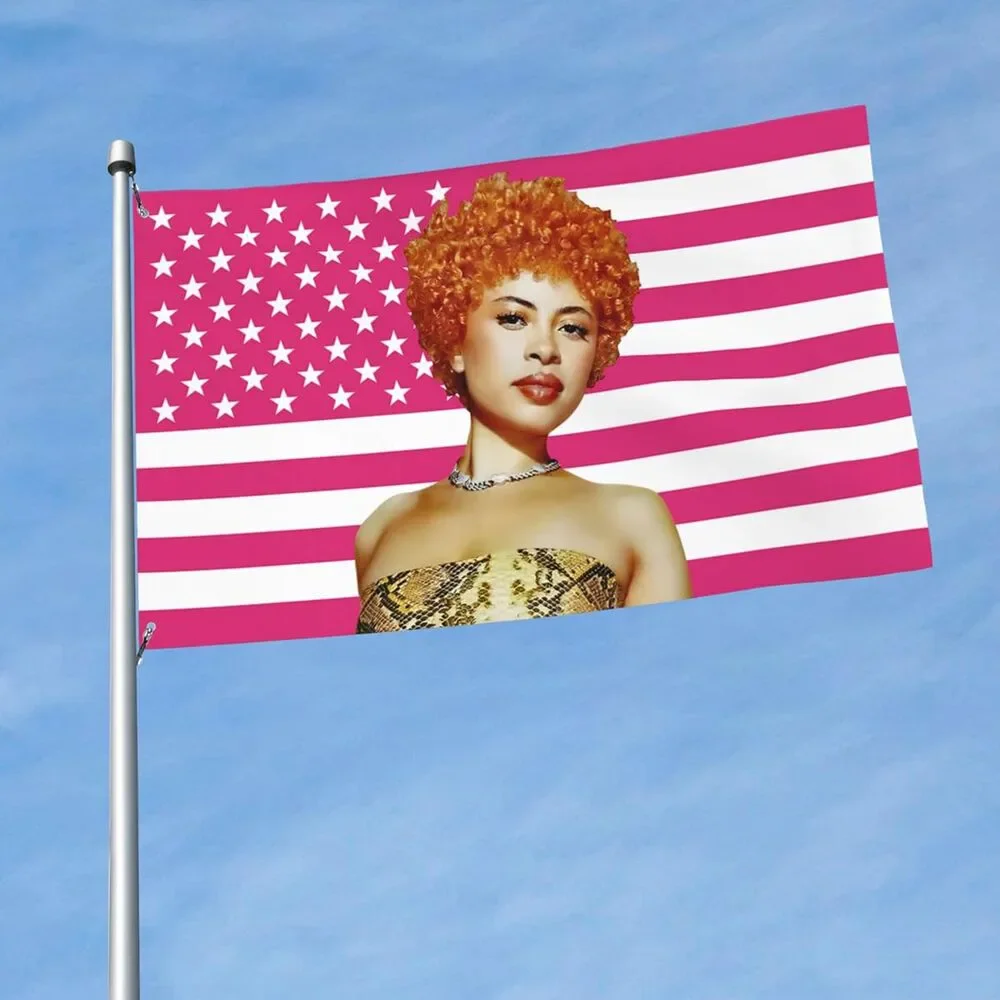 Ice Spice 3x5ft Pink American Tapestry Flag, Outdoor / Room & Dorm Wall Tapestry